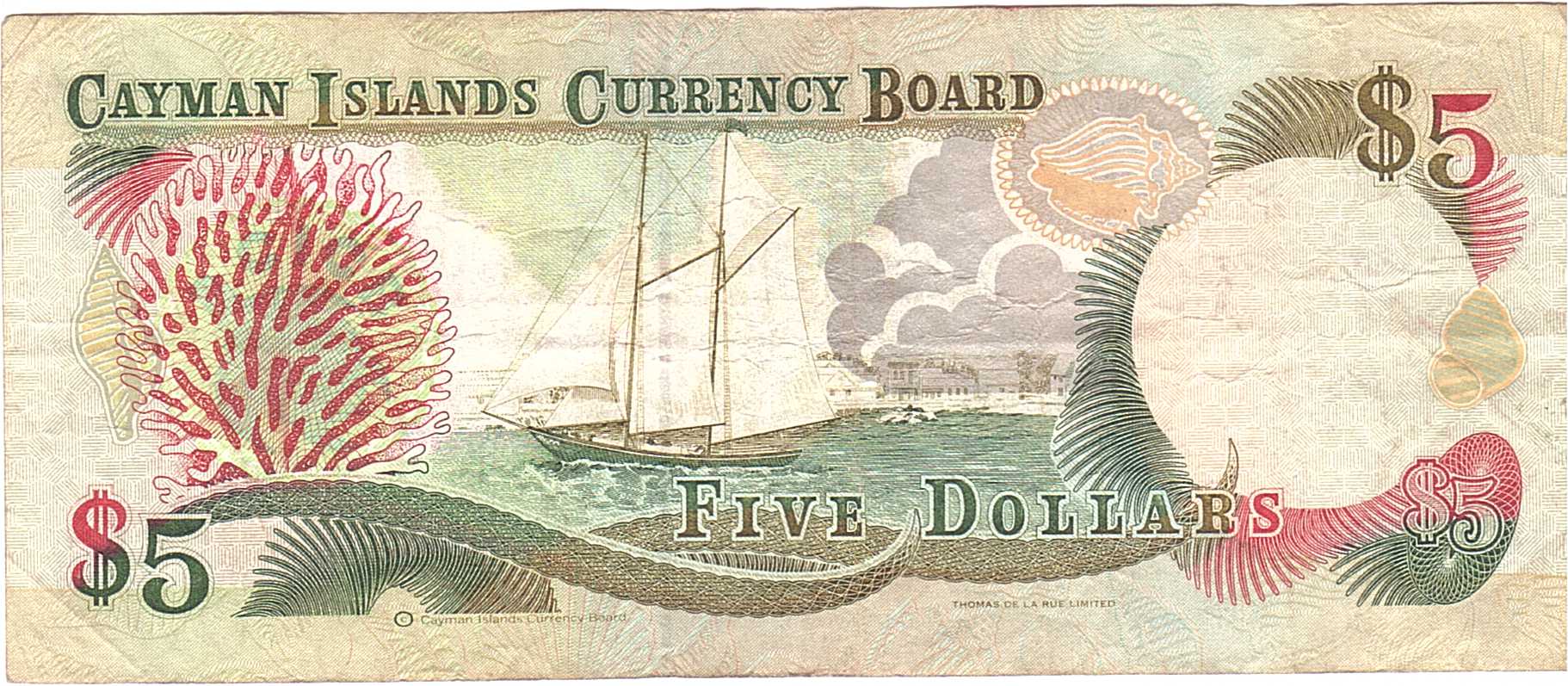 Cayman Island 5 1996 VF P-17